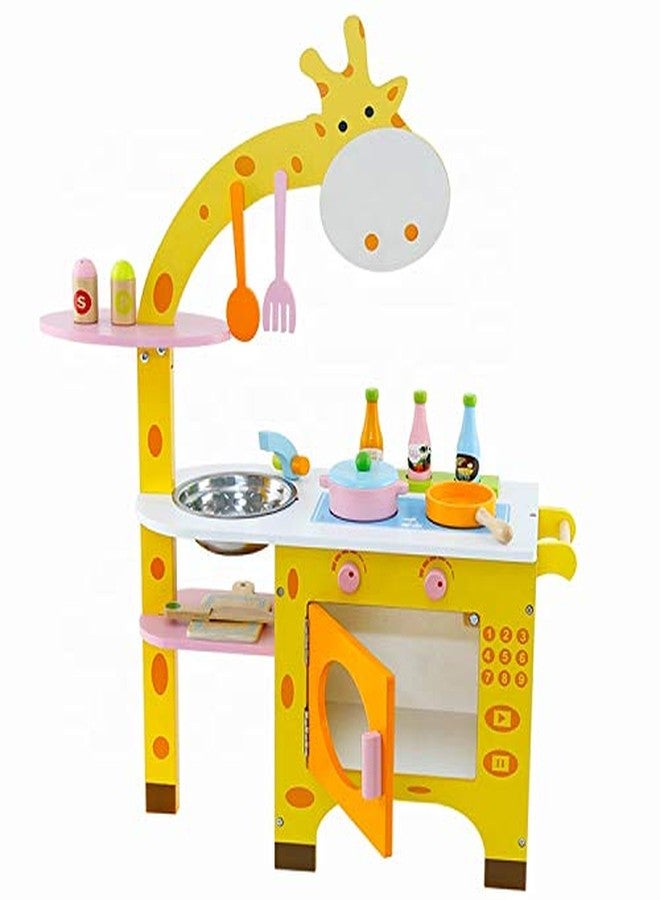 Grizzly® Giraffe Kitchen Pretend Play Learning Set Educational Toy Cooking Set with Multiple Accessories for Kids - Image 1